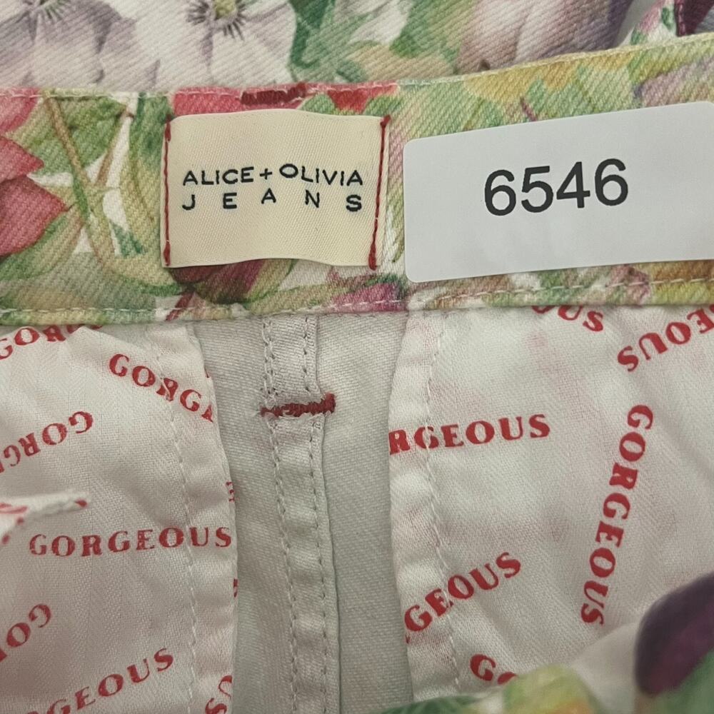 Alice + Olivia Jeans Women's Size 30 Dawn Floral Gorgeous Coin Pocket Crop NWT - Picture 6 of 11